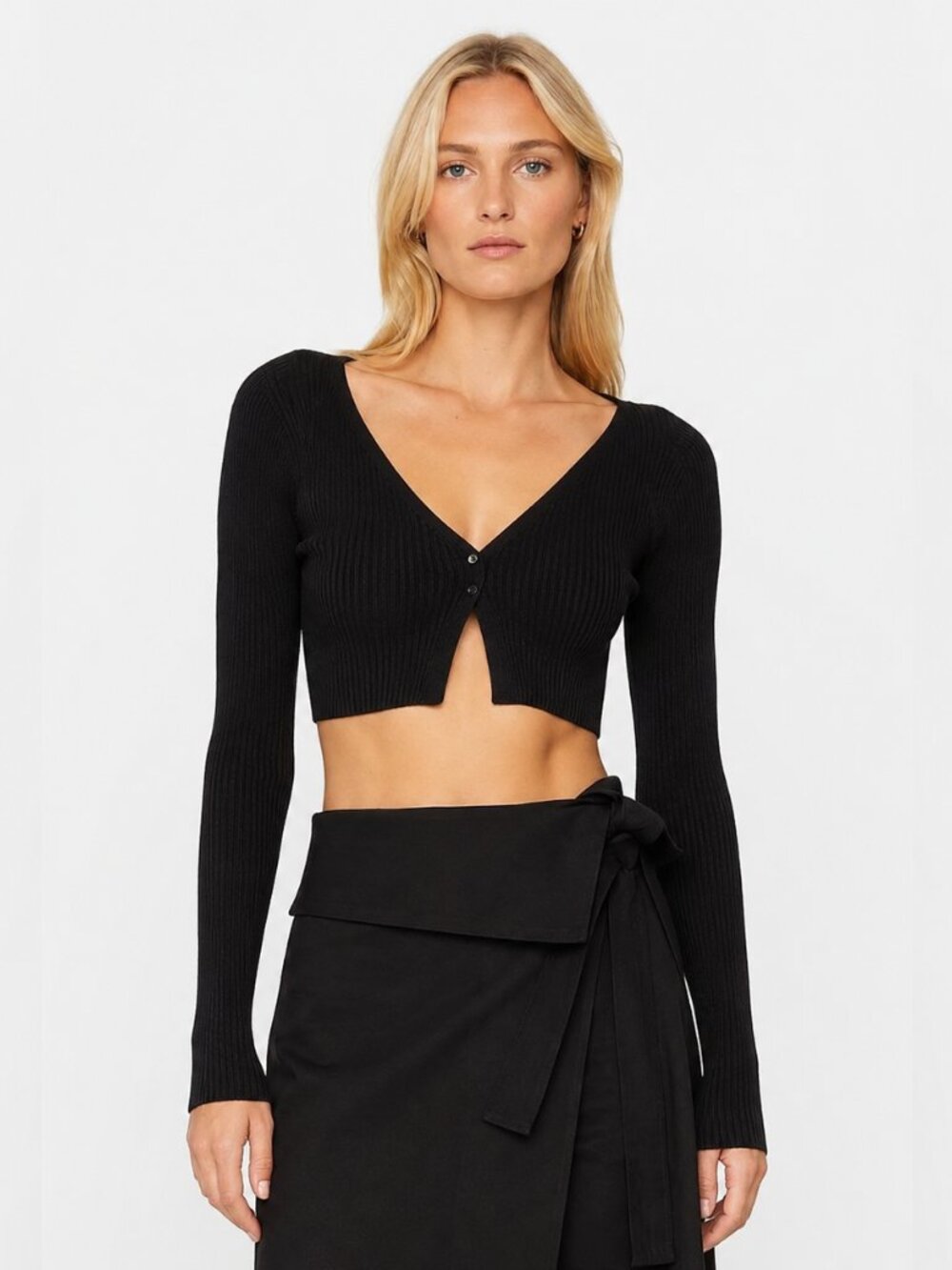 A.L.C. Hallie Cropped Ribbed Cardigan Sweater  NWOT